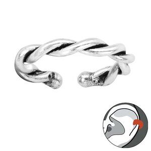 Sterling Silver Twisted Rope Ear Cuff – No Piercing Needed